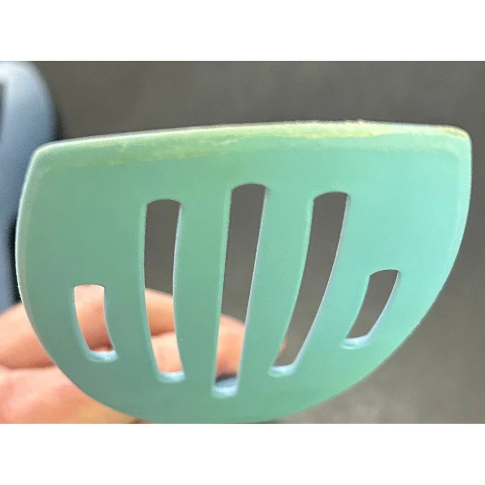 Pampered Chef Blue Nylon Slotted Spatula Turner&Spoon SET Heat Resistant Retired